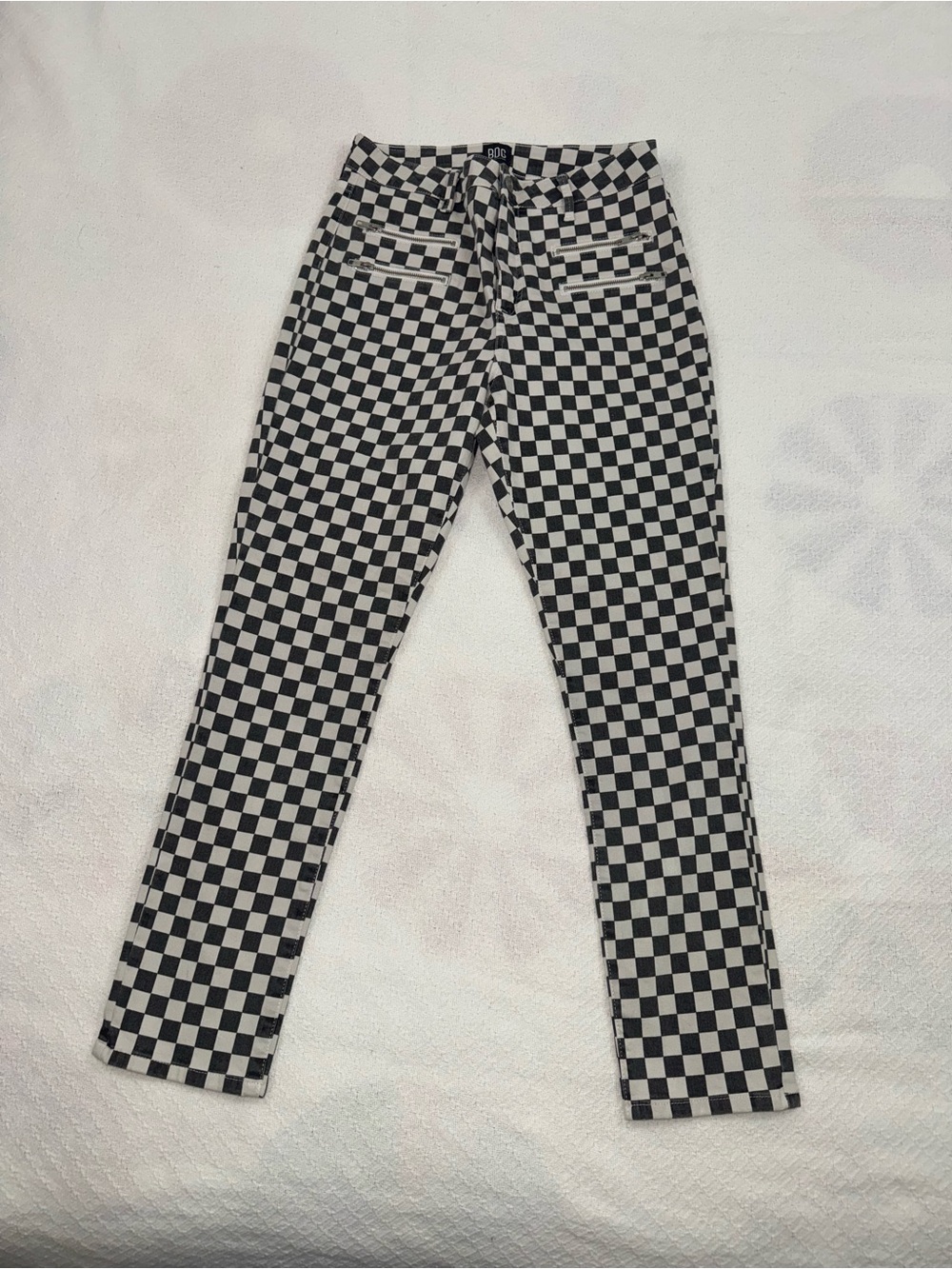 BDG Twig High-Rise Checkered Skinny Jeans